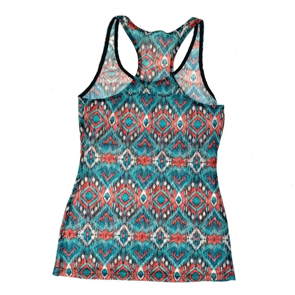 Boho Aztec Sheer Lace Racerback Top - Picture 6 of 8